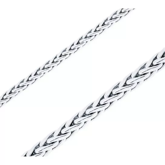 Серебряная цепочка 925 на шею, плетение колос, длина 45 см