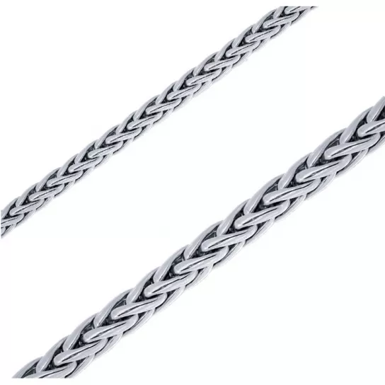 Серебряная цепочка 925 на шею, плетение колос, длина 45 см