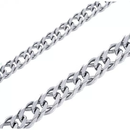 Серебряная цепочка 925 на шею, плетение двойной ромб, длина 40 см