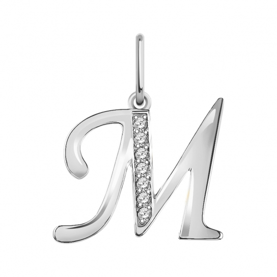 Серебряная подвеска 925, женская, с фианитом