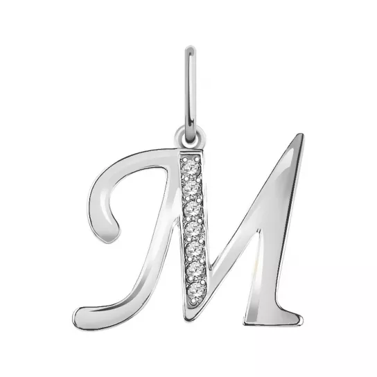 Серебряная подвеска 925, женская, с фианитом