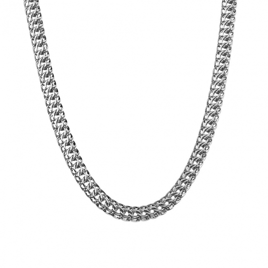Серебряная цепочка 925 на шею, плетение питон, длина 55 см