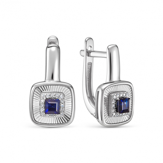 Золотые серьги 585, женские, с сапфиром