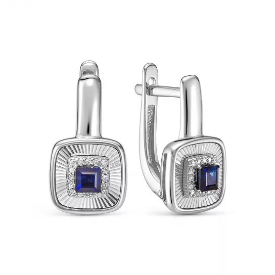 Золотые серьги 585, женские, с сапфиром