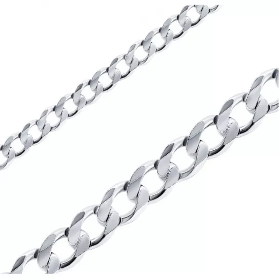Серебряная цепочка 925 на шею, плетение панцирное, длина 45 см, цвет белое серебро