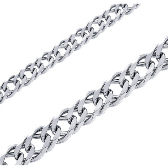 Серебряная цепочка 925 на шею, плетение ромб, длина 50 см