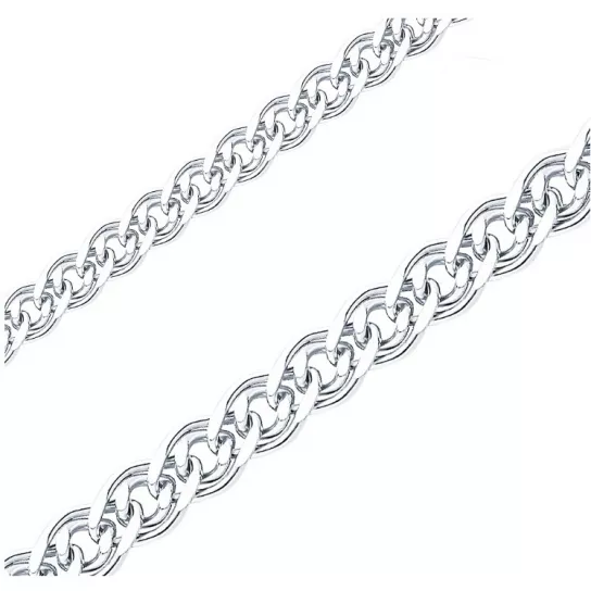 Серебряная цепочка 925 на шею, плетение нонна, длина 55 см