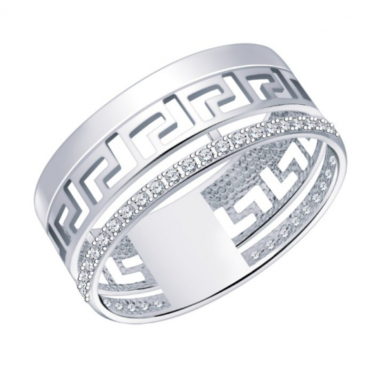 Серебряное кольцо 925, женское, с фианитом, размер 18.5