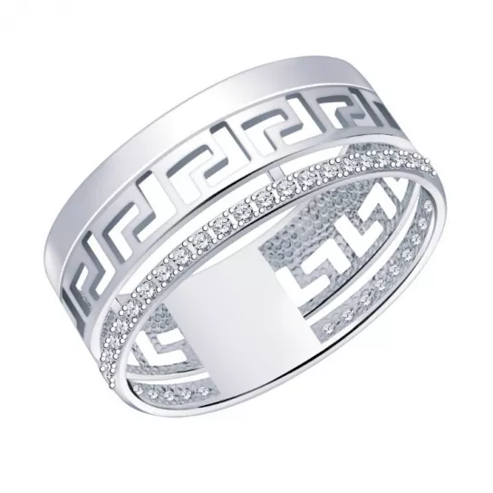 Серебряное кольцо 925, женское, с фианитом, размер 20