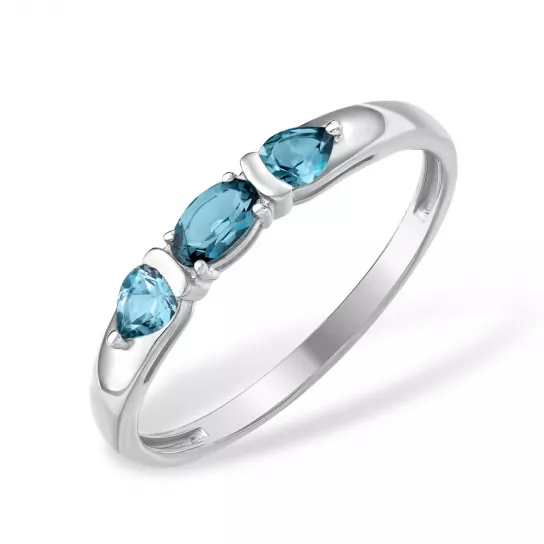 Серебряное кольцо 925, женское, с топазом, размер 18