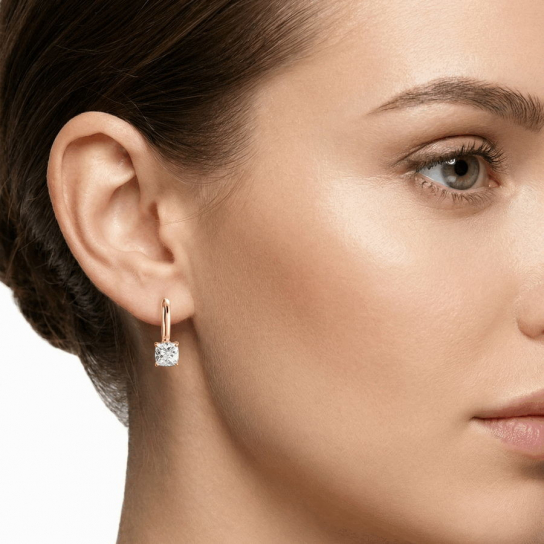 Золотые серьги 585, женские, с фианитом