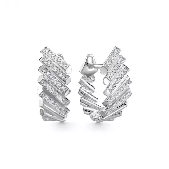 Золотые серьги 585, женские, с бриллиантом