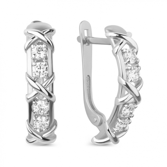 Золотые серьги 585, женские, с фианитом