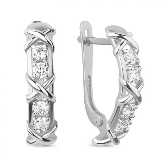 Золотые серьги 585, женские, с фианитом
