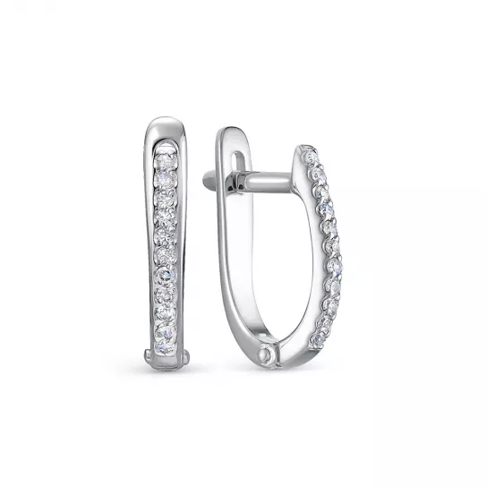 Золотые серьги 585, женские, с бриллиантом