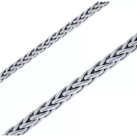 Серебряная цепочка 925 на шею, плетение колос, длина 55 см