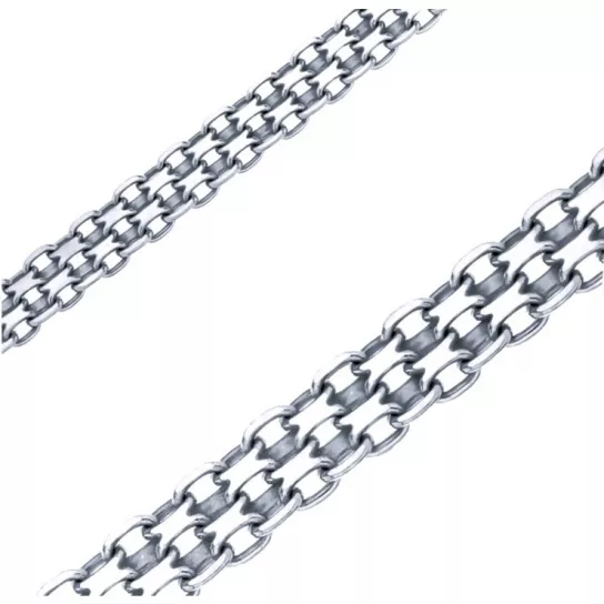Серебряная цепочка 925 на шею, плетение бисмарк машинный, длина 55 см