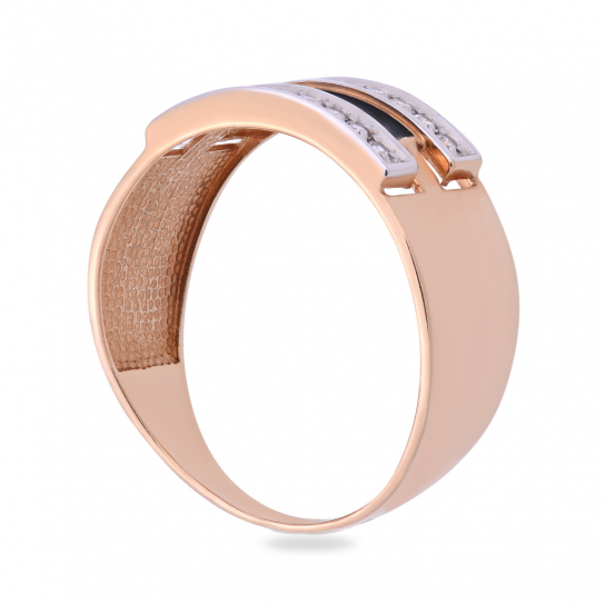 Кольцо-печатка с фианитом из золота