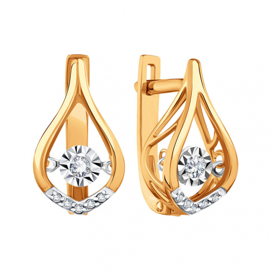 Золотые серьги 585, женские