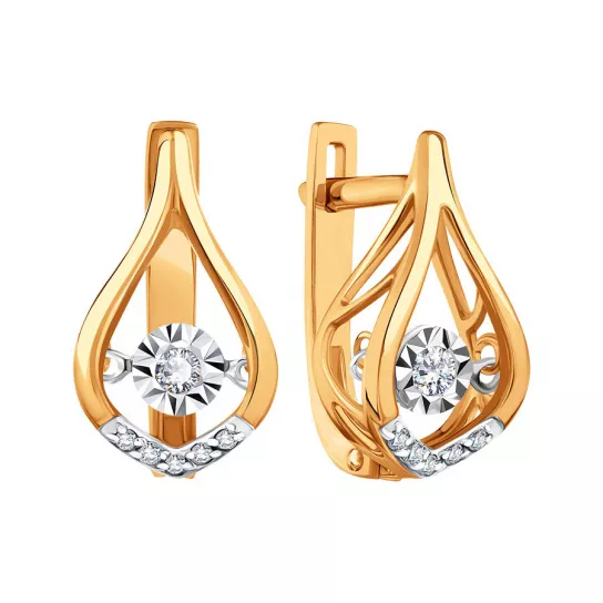 Золотые серьги 585, женские