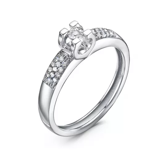 Серебряное кольцо 925, женское, с фианитом, размер 17.5