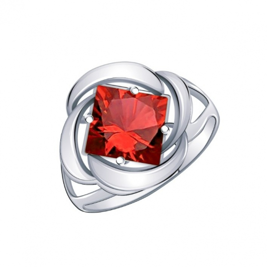 Серебряное кольцо 925, женское, с фианитом, размер 19.5