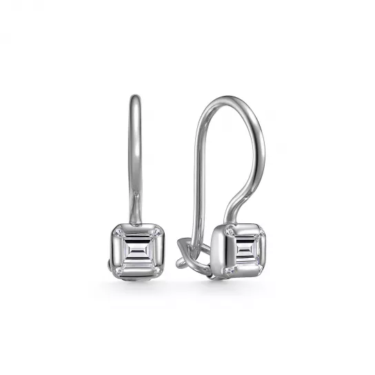 Серьги детские с фианитом из серебра