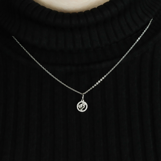 Серебряная подвеска 925, женская, с фианитом