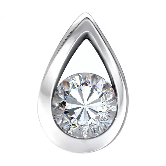 Серебряная подвеска 925, женская, с фианитом