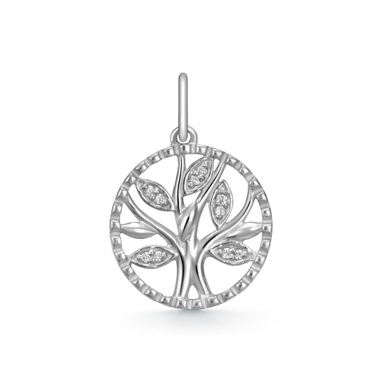 Серебряная подвеска 925, женская, с фианитом