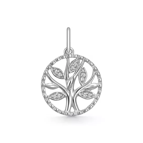 Серебряная подвеска 925, женская, с фианитом