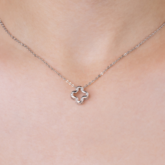 Серебряная подвеска 925, женская, с фианитом