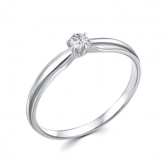 Серебряное кольцо 925, женское, с фианитом, размер 17.5