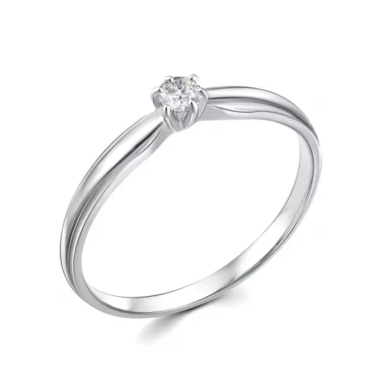 Серебряное кольцо 925, женское, с фианитом, размер 17.5