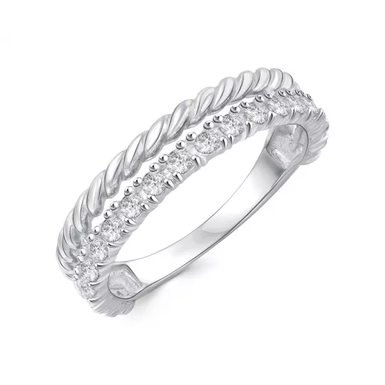Серебряное кольцо 925, женское, с фианитом, размер 16.5