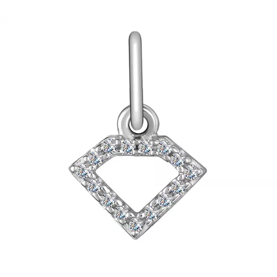 Серебряная подвеска 925, женская, с фианитом