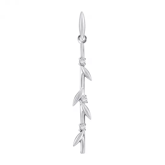 Серебряная подвеска 925, женская, с фианитом