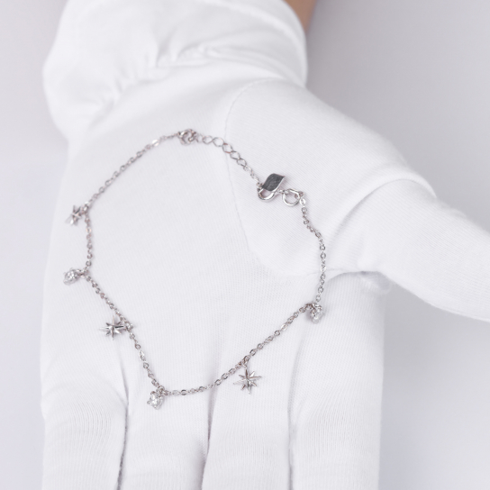 Серебряный браслет 925, длина 18 см