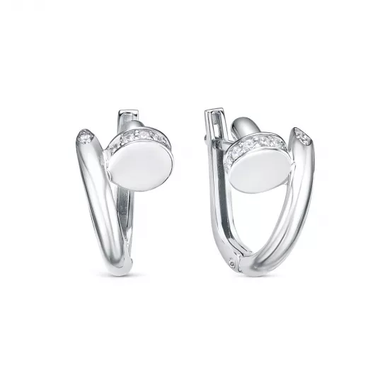 Золотые серьги 585, женские, с фианитом