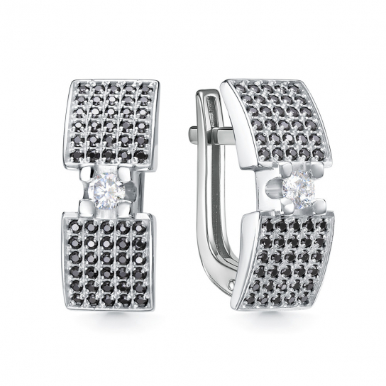 Золотые серьги 585, женские, с фианитом