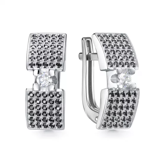 Золотые серьги 585, женские, с фианитом