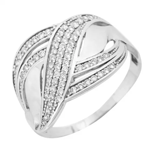 Серебряное кольцо 925, женское, с фианитом, размер 17