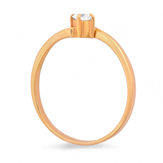 Золотое кольцо 585, женское, с бриллиантом, размер 16.5