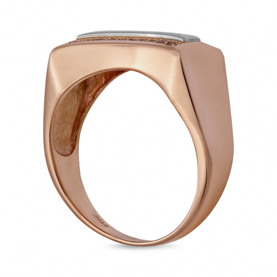 Кольцо-печатка с бриллиантами из золота