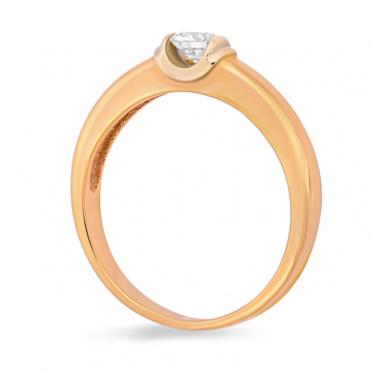 Золотое кольцо 585, женское, с бриллиантом, размер 16.5