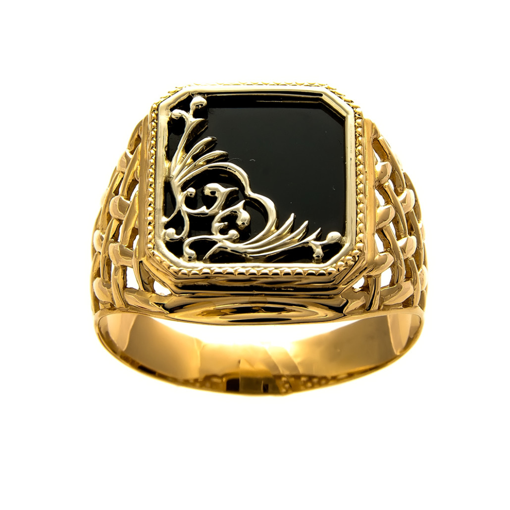 Кольцо золотое мужское 585