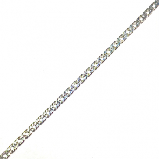 Серебряный браслет 925, плетение тройной ромб, длина 20 см