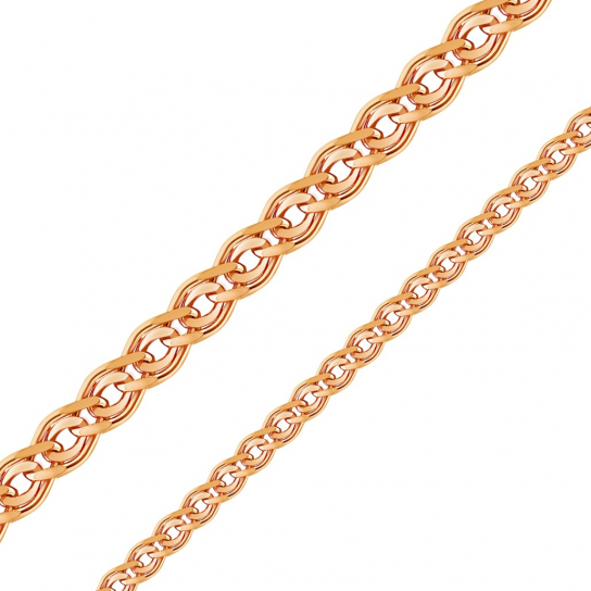 Золотая цепочка 585 на шею, длина 40 см, цвет красное золото