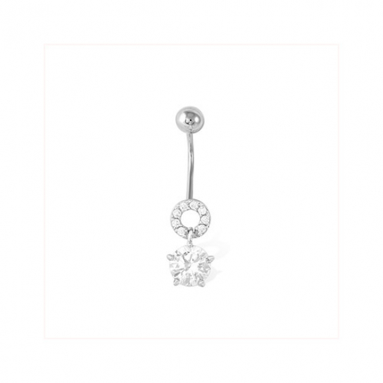 Пирсинг с фианитом из серебра