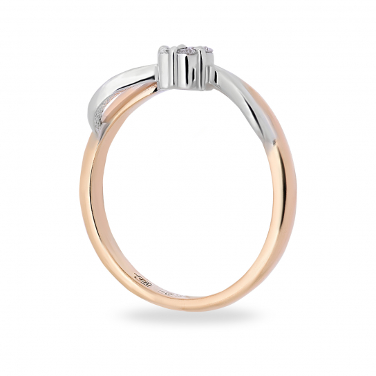 Золотое кольцо 585, женское, с бриллиантом, размер 16